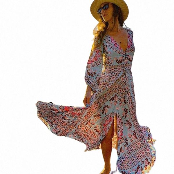 long sleeve boho beach maxi dresses for women vintage blue floral print v-neck drawstring waist autumn spring dress 2021 casual n8ub#, Black;gray
long sleeve boho beach maxi dresses for women vintage blue floral print v-neck drawstring waist autumn spring dress 2021 casual n8ub#, Black;gray