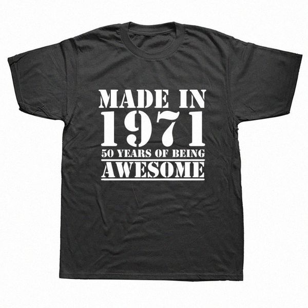 funny made in 1971 50 years of being awesome 40th birthday print joke t-shirt husband casual short sleeve cotton t shirts men men's t-s, White;black
funny made in 1971 50 years of being awesome 40th birthday print joke t-shirt husband casual short sleeve cotton t shirts men men's t-s, White;black