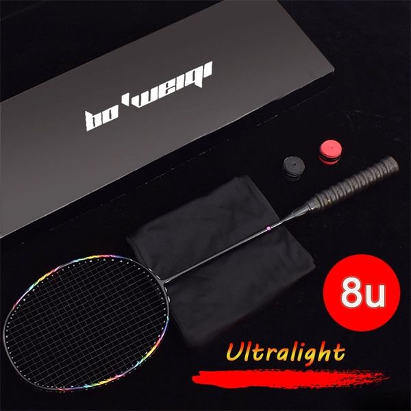 badminton rackets 8u professional 100% carbon badminton racket 2430lbs g5 ultralight offensive racket badminton racquet padel training sport
badminton rackets 8u professional 100% carbon badminton racket 2430lbs g5 ultralight offensive racket badminton racquet padel training sport