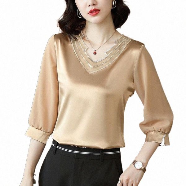 korean silk women blouses satin v-neck blouse shirt woman plus size lace camisas mujer women's & shirts 72y6#, White
korean silk women blouses satin v-neck blouse shirt woman plus size lace camisas mujer women's & shirts 72y6#, White