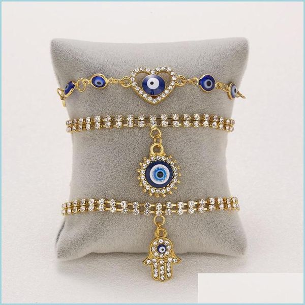charm bracelets classic turkish evil eye bracelet for women luxury aaa cubic zircon cz hamsa hand charm trend female party jewelry gi dhst0, Golden;silver
charm bracelets classic turkish evil eye bracelet for women luxury aaa cubic zircon cz hamsa hand charm trend female party jewelry gi dhst0, Golden;silver