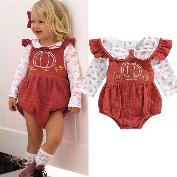 clothing sets focusnorm 2pcs halloween baby girl clothes long sleeve peter pan collar leaf print pumpkin suspender romper 220915, White
clothing sets focusnorm 2pcs halloween baby girl clothes long sleeve peter pan collar leaf print pumpkin suspender romper 220915, White
