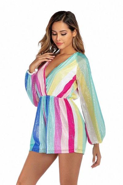 women playsuits deep v-neck long sleeve striped sequin women's romper short jumpsuit 2021 spring summer beach overalls jumpsuits & romp, Black;white
women playsuits deep v-neck long sleeve striped sequin women's romper short jumpsuit 2021 spring summer beach overalls jumpsuits & romp, Black;white