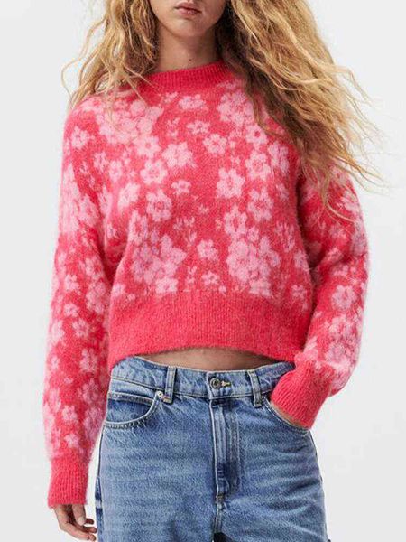 women's sweaters za autumn new short knit sweater temperament sweet girly style flower jacquard round neck pullover women's clothi, White;black
women's sweaters za autumn new short knit sweater temperament sweet girly style flower jacquard round neck pullover women's clothi, White;black