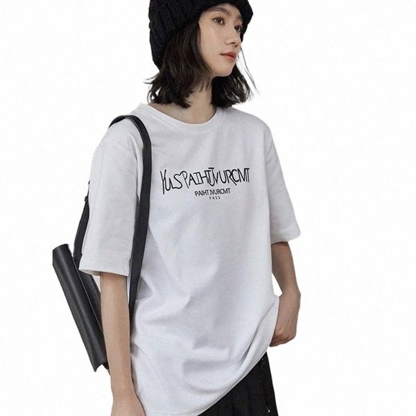 summer retro fashion hong kong-style t-shirt women short-sleeved round neck large loose casual street all-match women's 96lj#, White
summer retro fashion hong kong-style t-shirt women short-sleeved round neck large loose casual street all-match women's 96lj#, White
