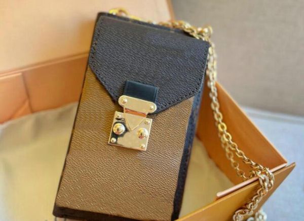 

Women's Single Shoulder Flip Bag Mobiles Phones Gold Chain Fashion Designer Mobile Phone Bags Lady Handbag Messenger handbag, Brown