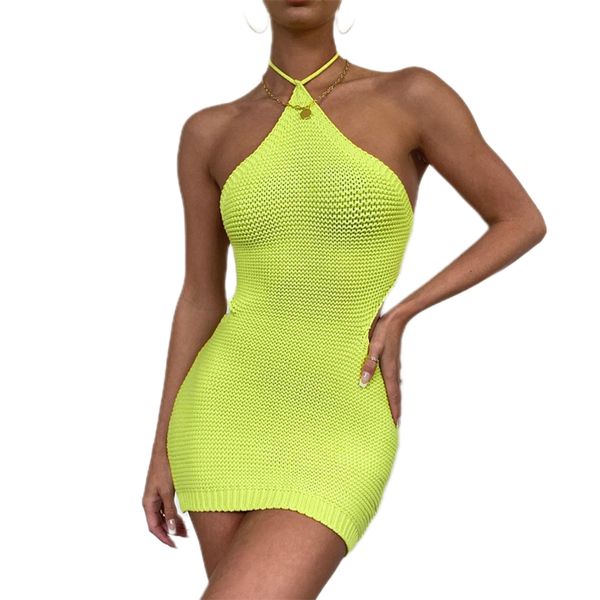 casual dresses summer hanging neck lacing backless knit bag hip dress female, Black;gray
casual dresses summer hanging neck lacing backless knit bag hip dress female, Black;gray