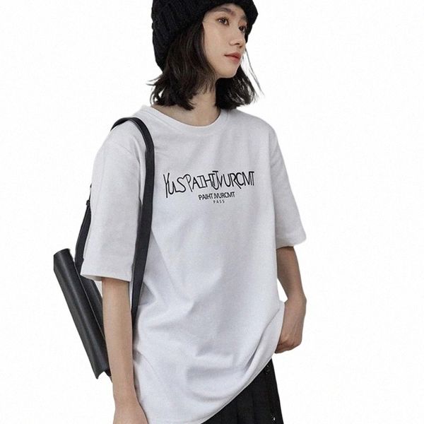 summer retro fashion hong kong-style t-shirt women short-sleeved round neck large loose casual street all-match women's x0w6#, White
summer retro fashion hong kong-style t-shirt women short-sleeved round neck large loose casual street all-match women's x0w6#, White