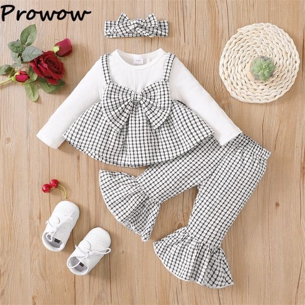 clothing sets prowow houndstooth baby girl set big bow plaid long tshirts flared trousers 3pcs winter kids children clothes outfits 220915, White
clothing sets prowow houndstooth baby girl set big bow plaid long tshirts flared trousers 3pcs winter kids children clothes outfits 220915, White
