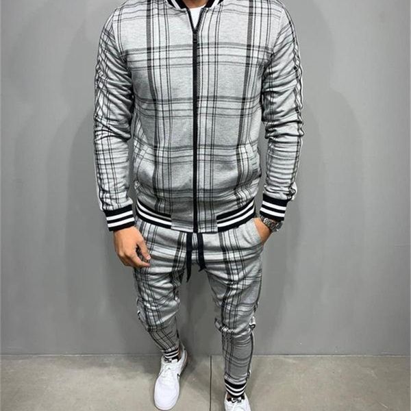 men's tracksuits plaid printed loose suit couple clothes fashion grey fullset black pink faded full set 220915, Gray
men's tracksuits plaid printed loose suit couple clothes fashion grey fullset black pink faded full set 220915, Gray