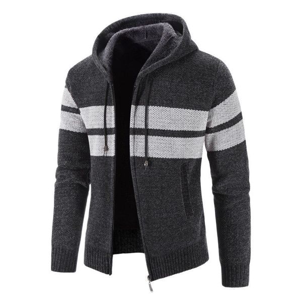 men's wool blends cardigan men hooded fleece sweater outwear winter warm sweatercoat men casual stripe hooded cardigan mens knitted swe, Black
men's wool blends cardigan men hooded fleece sweater outwear winter warm sweatercoat men casual stripe hooded cardigan mens knitted swe, Black