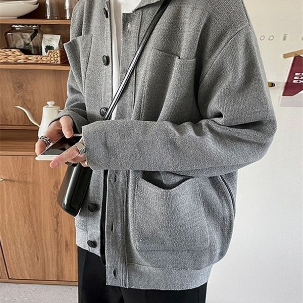 men's wool blends spring men knitted cardigan loose fit harajuku casual sweater jacket single breasted knitwear streetwear outwear coa, Black
men's wool blends spring men knitted cardigan loose fit harajuku casual sweater jacket single breasted knitwear streetwear outwear coa, Black
