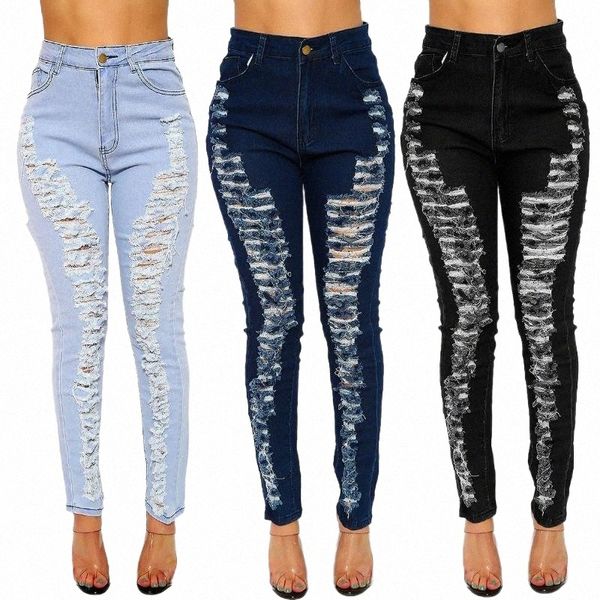 europe and the united states ripped hole washed slim stretch beggar version foot pants women's jeans w3mb#, Blue 
europe and the united states ripped hole washed slim stretch beggar version foot pants women's jeans w3mb#, Blue
