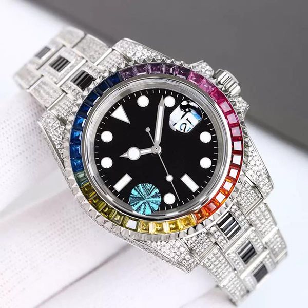 luxury diamond watch roles mens automatic mechanical watches 40mm with diamond-studded steel bracelet rainbow square diamonds dial sapphire, Slivery;golden
luxury diamond watch roles mens automatic mechanical watches 40mm with diamond-studded steel bracelet rainbow square diamonds dial sapphire, Slivery;golden