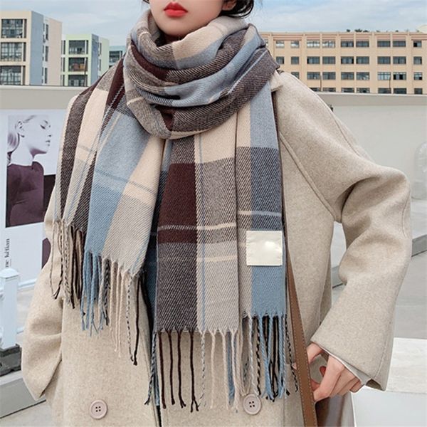 scarves knitted spring winter women scarf plaid warm cashmere shawls luxury brand neck bandana pashmina lady wrap designer 220914, Blue;gray
scarves knitted spring winter women scarf plaid warm cashmere shawls luxury brand neck bandana pashmina lady wrap designer 220914, Blue;gray