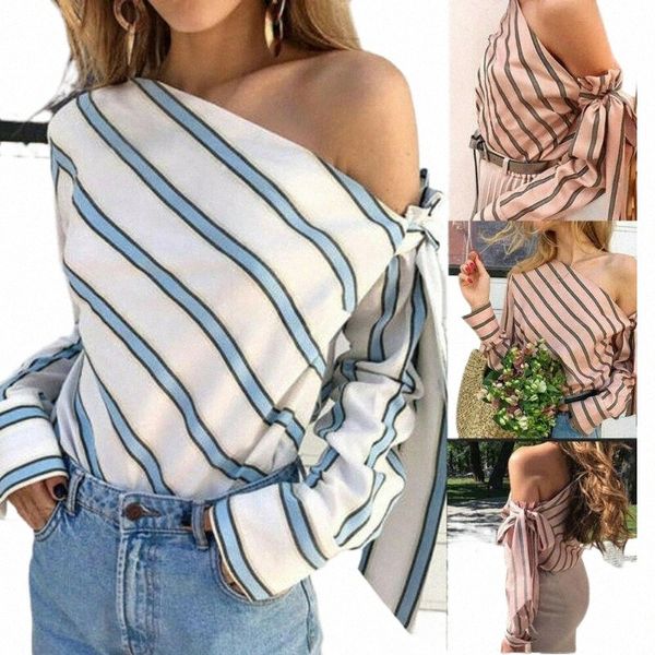women off shoulder stripe summer fall spring beach casual loose bowknot blouse blusas female clothes feminina streetwear women's blouse, White
women off shoulder stripe summer fall spring beach casual loose bowknot blouse blusas female clothes feminina streetwear women's blouse, White