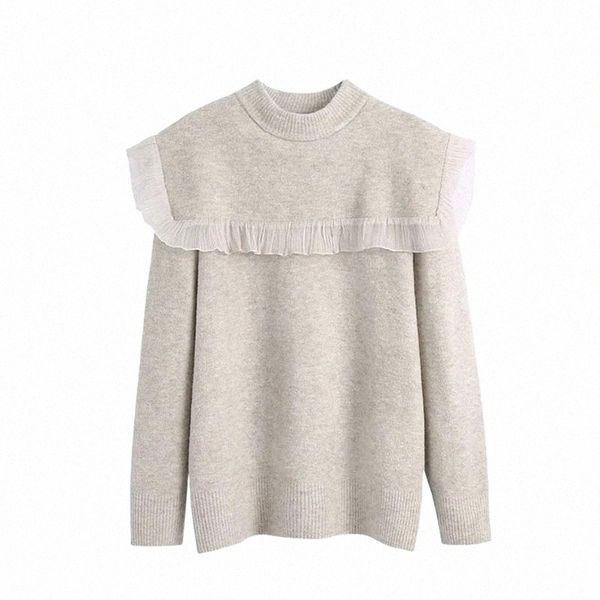 women fashion patchwork organza ruffled knitted sweater vintage o neck long sleeve female pullovers chic women's sweaters c8fa#, White;black
women fashion patchwork organza ruffled knitted sweater vintage o neck long sleeve female pullovers chic women's sweaters c8fa#, White;black
