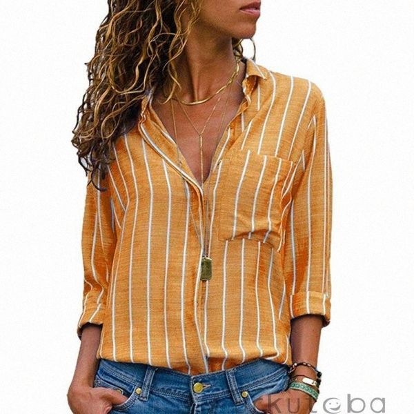 women shirt striped long sleeve summer autumn button lady casual polyester loose blouse office women's blouses & shirts 42ny#, White
women shirt striped long sleeve summer autumn button lady casual polyester loose blouse office women's blouses & shirts 42ny#, White
