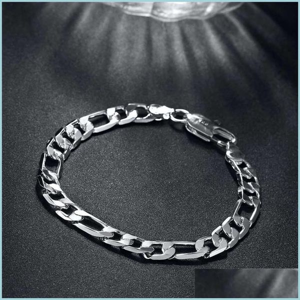 link chain 925 sterling sier link 4mm/6mm classic man women bracelet for wedding engagement party fashion jewelry 1282 t2 drop deliv dhwyz, Black
link chain 925 sterling sier link 4mm/6mm classic man women bracelet for wedding engagement party fashion jewelry 1282 t2 drop deliv dhwyz, Black