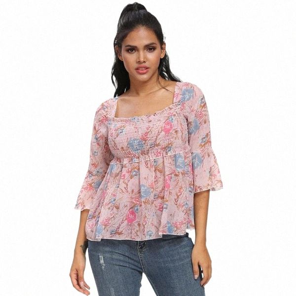 vangull square colar floral print women summer chiffon shirt flare half sleeve lace up sweet feminine loose holiday blouse 07dm#, White
vangull square colar floral print women summer chiffon shirt flare half sleeve lace up sweet feminine loose holiday blouse 07dm#, White