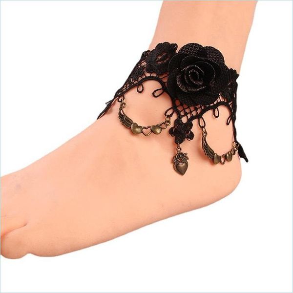 anklets european and american retro fashion foot chain beautif rose black lace jewelry wholesale drop delivery 2021 dhseller2010 dhr9d, Red;blue
anklets european and american retro fashion foot chain beautif rose black lace jewelry wholesale drop delivery 2021 dhseller2010 dhr9d, Red;blue