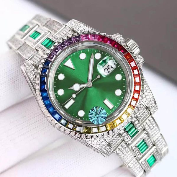 luxury diamond watch roles full mens automatic mechanical watches 40mm with diamond-studded steel bracelet rainbow square diamonds dial sapp, Slivery;golden
luxury diamond watch roles full mens automatic mechanical watches 40mm with diamond-studded steel bracelet rainbow square diamonds dial sapp, Slivery;golden