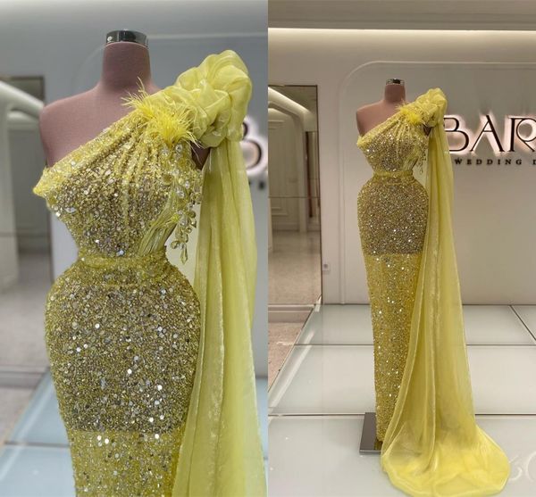sequined one shoulder prom dresses yellow beaded feather long evening gowns arabic plus size women gowns vestidos 0915, Black
sequined one shoulder prom dresses yellow beaded feather long evening gowns arabic plus size women gowns vestidos 0915, Black