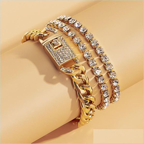 anklets iced out cuban chain anklet bracelet sier gold mtilayer crystal tennis foot bracelets for women summer fashion jewelry 815 z2 dh72w, Red;blue
anklets iced out cuban chain anklet bracelet sier gold mtilayer crystal tennis foot bracelets for women summer fashion jewelry 815 z2 dh72w, Red;blue