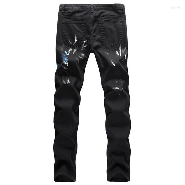 men's jeans men's printed trend high-end hand-painted trousers spring autumn korean edition pencil pants hip hop casual denim clot, Blue
men's jeans men's printed trend high-end hand-painted trousers spring autumn korean edition pencil pants hip hop casual denim clot, Blue