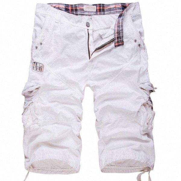men cotton cargo shorts summer male solid multi-pocket work short pants loose tooling size 38 men's y5we#, White;black
men cotton cargo shorts summer male solid multi-pocket work short pants loose tooling size 38 men's y5we#, White;black