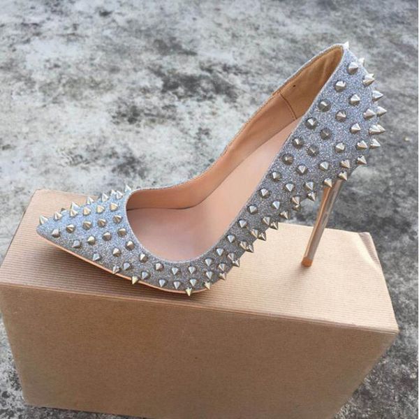 women red bottom glitter sequins shoes fashion rivets pointed toe stiletto pumps ladies sparkly party wedding shoe 8cm 10cm 12cm high heels, Black
women red bottom glitter sequins shoes fashion rivets pointed toe stiletto pumps ladies sparkly party wedding shoe 8cm 10cm 12cm high heels, Black