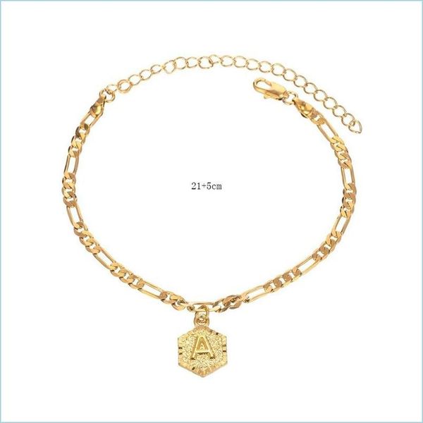 anklets anklets a-z letter hexagon initial for women gold stainless steel ankle bracelet on the leg female foot chain anklet jewelry dhmrz, Red;blue
anklets anklets a-z letter hexagon initial for women gold stainless steel ankle bracelet on the leg female foot chain anklet jewelry dhmrz, Red;blue