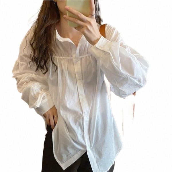 women's blouses & shirts hzirip korean collar pleated loose slightly transparent long sleeve shirt 2021 women chic fashion versatile su, White
women's blouses & shirts hzirip korean collar pleated loose slightly transparent long sleeve shirt 2021 women chic fashion versatile su, White