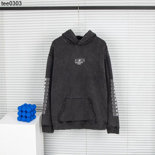 high version 22 chaopai balencaigass damaged embroidery lock buckle washing loose hooded sweatshirt for men and women, Black
high version 22 chaopai balencaigass damaged embroidery lock buckle washing loose hooded sweatshirt for men and women, Black
