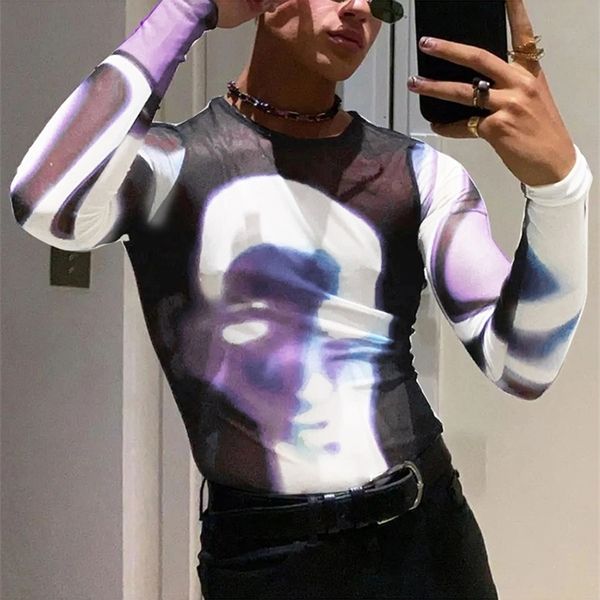men's tshirts incerun american style men seethrough mesh camiseta casual male stretch printing long sleeve tshirts s5xl 220915, White;black
men's tshirts incerun american style men seethrough mesh camiseta casual male stretch printing long sleeve tshirts s5xl 220915, White;black