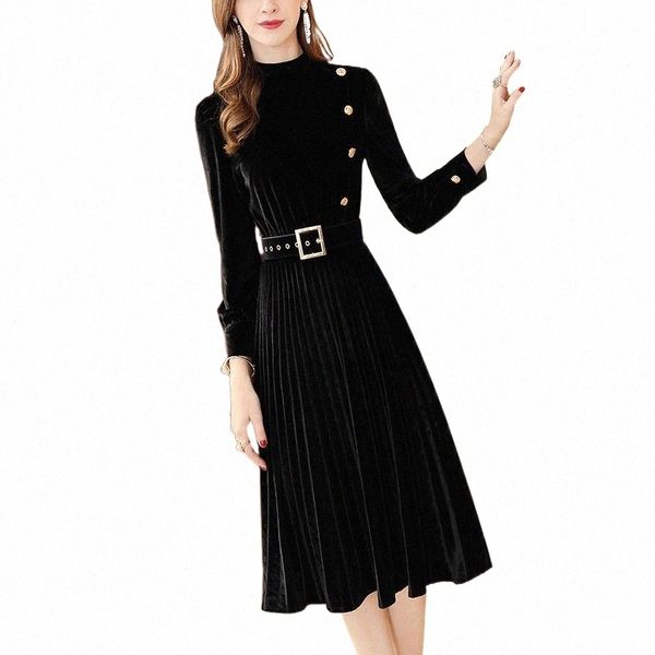 only plus winter spring women's vintage black velvet dress elegant belt high waist pleat dresses hepburn style a-line vestidos casual j, Black;gray
only plus winter spring women's vintage black velvet dress elegant belt high waist pleat dresses hepburn style a-line vestidos casual j, Black;gray