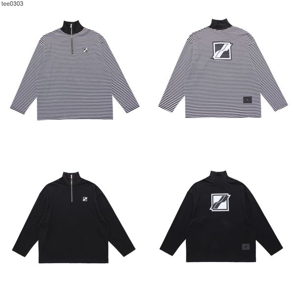 correct we11doness 22 autumn new men's square stripe 5m lettering zipper long sleeve women's t-shirt student class uniform, White;black
correct we11doness 22 autumn new men's square stripe 5m lettering zipper long sleeve women's t-shirt student class uniform, White;black