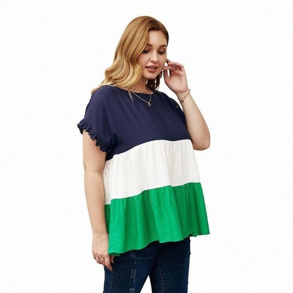 summer stitching loose large size american women's short-sleeved temperament elegant wild style women blouses & shirts h9sf#, White
summer stitching loose large size american women's short-sleeved temperament elegant wild style women blouses & shirts h9sf#, White