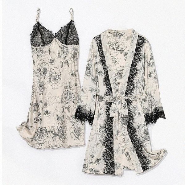 women's sleepwear spring lace satin women robe sets silky nightdress intimate lingerie with pads 2 pieces suit nightwear x43a#, Black;red
women's sleepwear spring lace satin women robe sets silky nightdress intimate lingerie with pads 2 pieces suit nightwear x43a#, Black;red