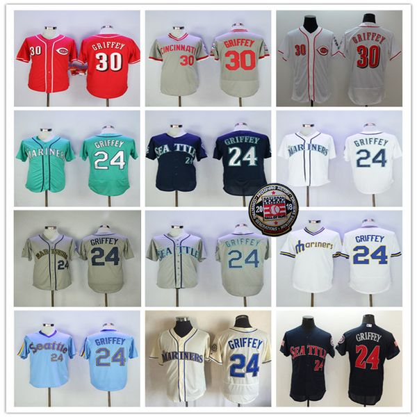 college wear men s retro 24 ken griffey jersey baseball 2018 hall of fame 30 ken griffey retired stitched shirt red white navy grey blue gre, Black
college wear men s retro 24 ken griffey jersey baseball 2018 hall of fame 30 ken griffey retired stitched shirt red white navy grey blue gre, Black