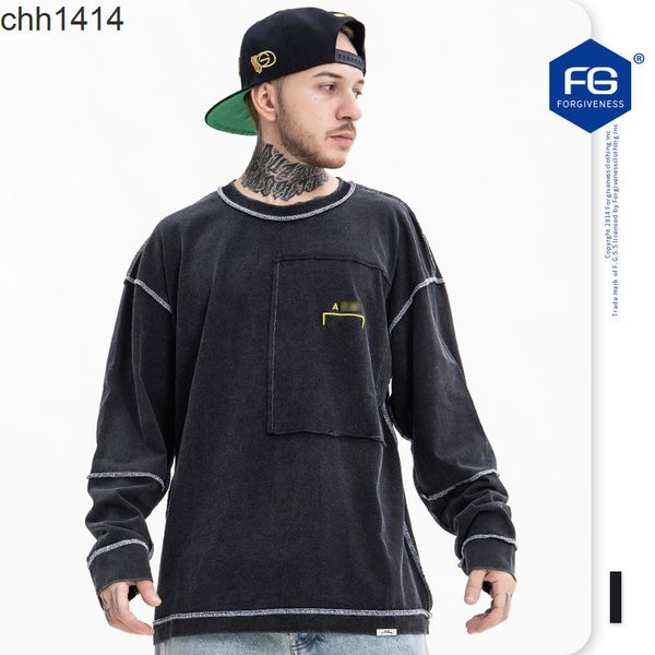 2021 autumn winter new fashion brand washing water geometric cutting letter printing loose long sleeve t-shirt, Black
2021 autumn winter new fashion brand washing water geometric cutting letter printing loose long sleeve t-shirt, Black
