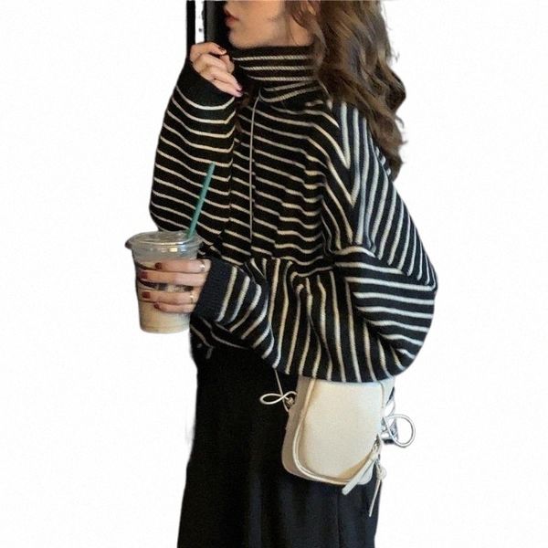 turtleneck striped sweaters women's clothing loose 2021 autumn and winter korean style student pullover bottoming sweater b6l4#, White;black
turtleneck striped sweaters women's clothing loose 2021 autumn and winter korean style student pullover bottoming sweater b6l4#, White;black