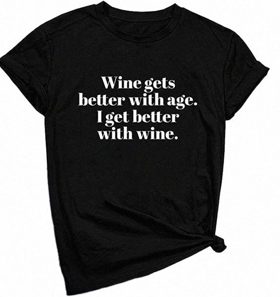 women wine gets better graphic cute t shirt funny sayings gifts tee cool drinking shirts women's t-shirt a43g#, White
women wine gets better graphic cute t shirt funny sayings gifts tee cool drinking shirts women's t-shirt a43g#, White