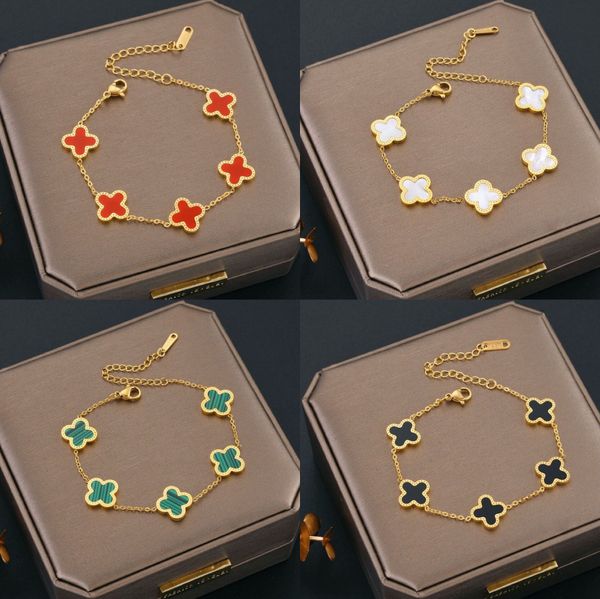 link jewelry bracelets classic four-leaf clover bracelet designer rose gold plated ladies and girls valentine's day mother's brace, Black
link jewelry bracelets classic four-leaf clover bracelet designer rose gold plated ladies and girls valentine's day mother's brace, Black