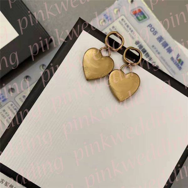 designer heart stud gold plated charm earrings classic double letter ear stud halloween gift with box, Golden
designer heart stud gold plated charm earrings classic double letter ear stud halloween gift with box, Golden