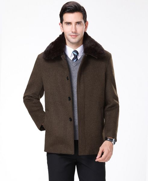 men's wool & blends winter thickened rabbit collar woolen coat business cashmere middle age man wool overcoat lapel velvet warm clothin, Black
men's wool & blends winter thickened rabbit collar woolen coat business cashmere middle age man wool overcoat lapel velvet warm clothin, Black