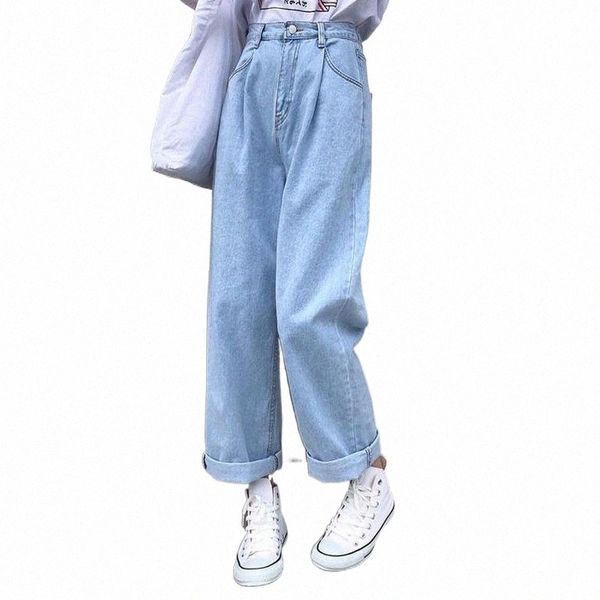 jeans women solid vintage high waist wide leg denim trousers simple students all-match loose fashion harajuku womens chic casual women', Blue
jeans women solid vintage high waist wide leg denim trousers simple students all-match loose fashion harajuku womens chic casual women', Blue