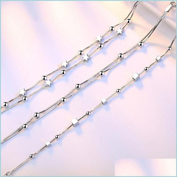 link chain 925 stamp sterling sier jewelry fashion woman bracelet retro square simple length 20cm 802 z2 drop delivery dhdbp, Black
link chain 925 stamp sterling sier jewelry fashion woman bracelet retro square simple length 20cm 802 z2 drop delivery dhdbp, Black