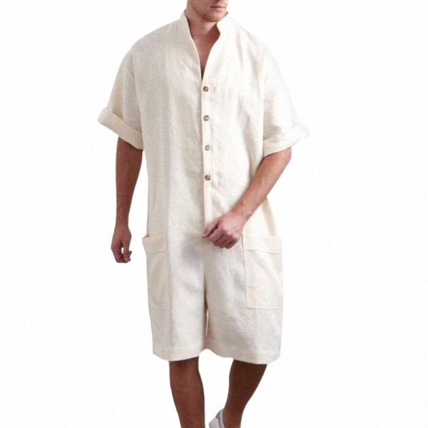 men short sleeve stand collar single-breasted hip-hop short trousers jumpsuit j2ps#, White;black
men short sleeve stand collar single-breasted hip-hop short trousers jumpsuit j2ps#, White;black