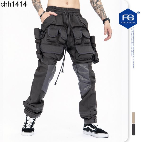 men's fashion brand niche high street multi pocket zipper tactical shell functional overalls men's velcro leggings, Black
men's fashion brand niche high street multi pocket zipper tactical shell functional overalls men's velcro leggings, Black